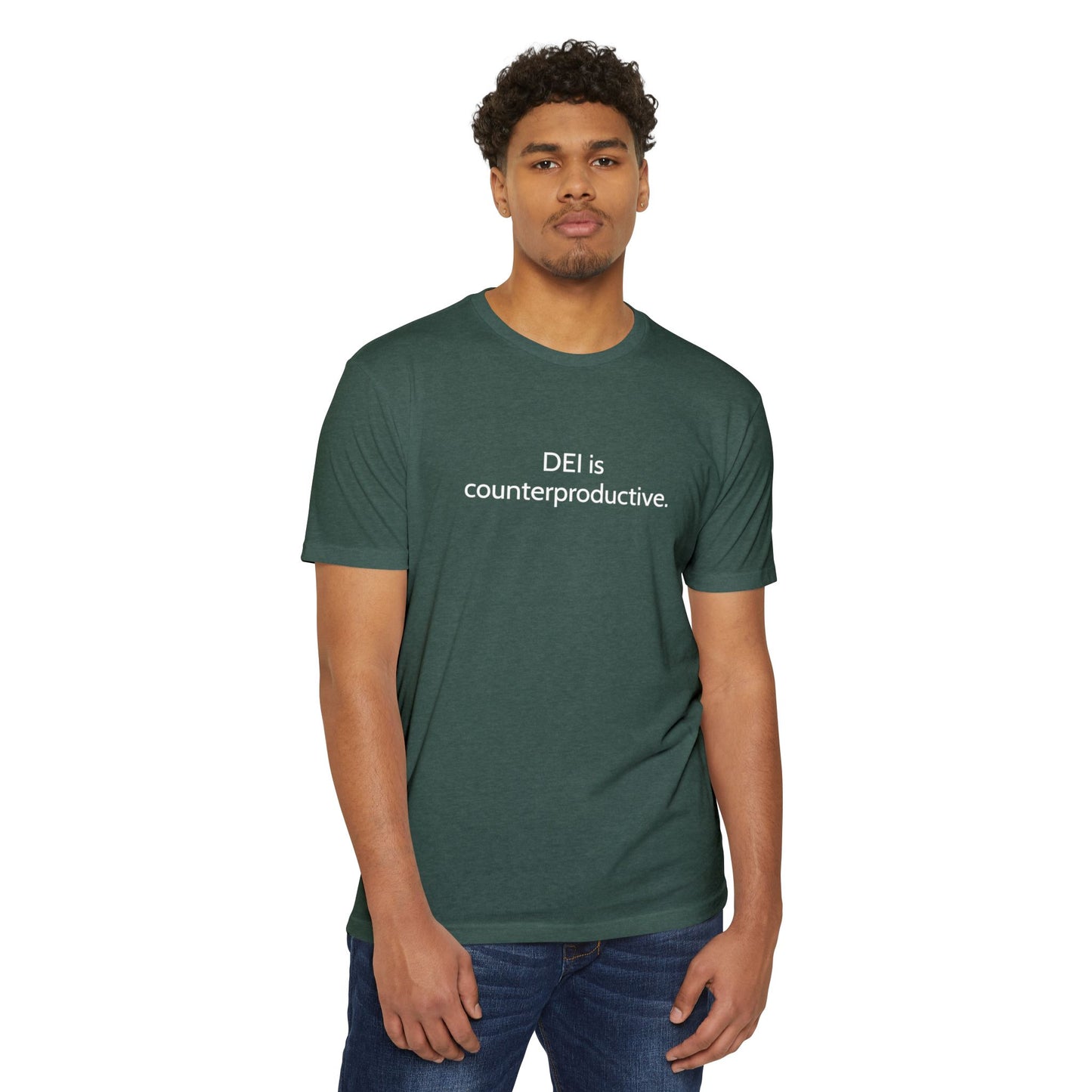 Unisex CVC Jersey T-shirt - DEI is Counterproductive Statement Tee