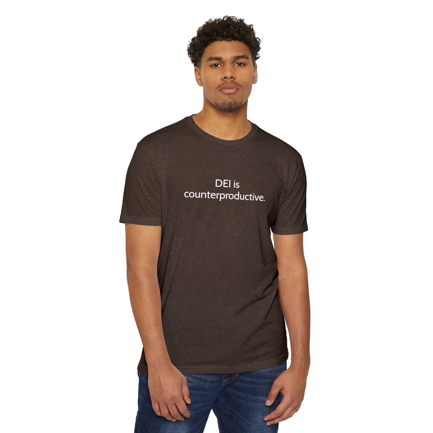 Unisex CVC Jersey T-shirt - DEI is Counterproductive Statement Tee