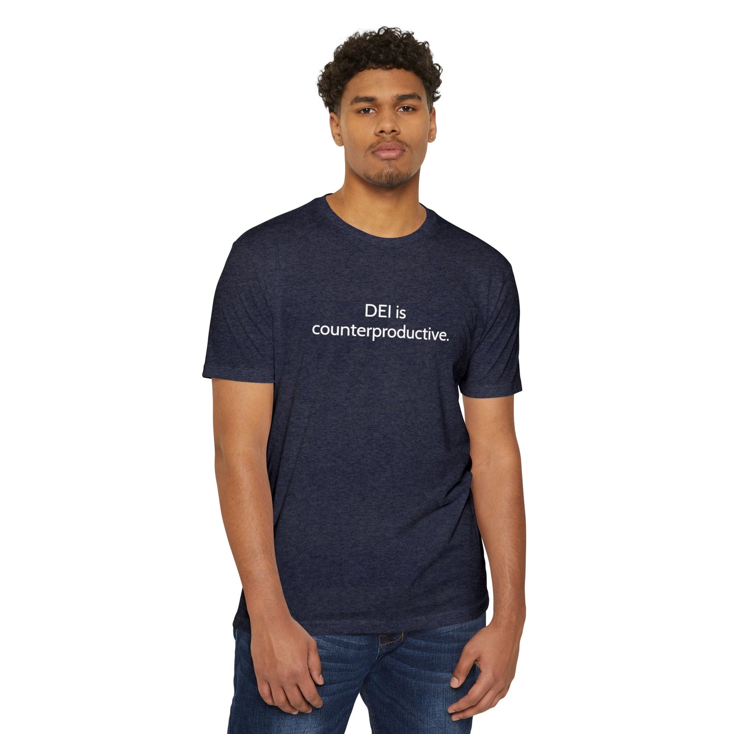 Unisex CVC Jersey T-shirt - DEI is Counterproductive Statement Tee