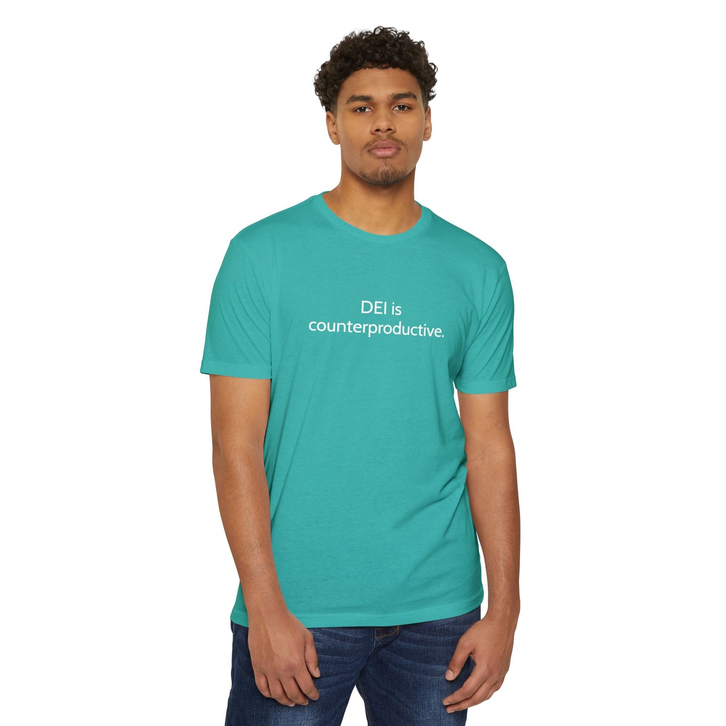 Unisex CVC Jersey T-shirt - DEI is Counterproductive Statement Tee