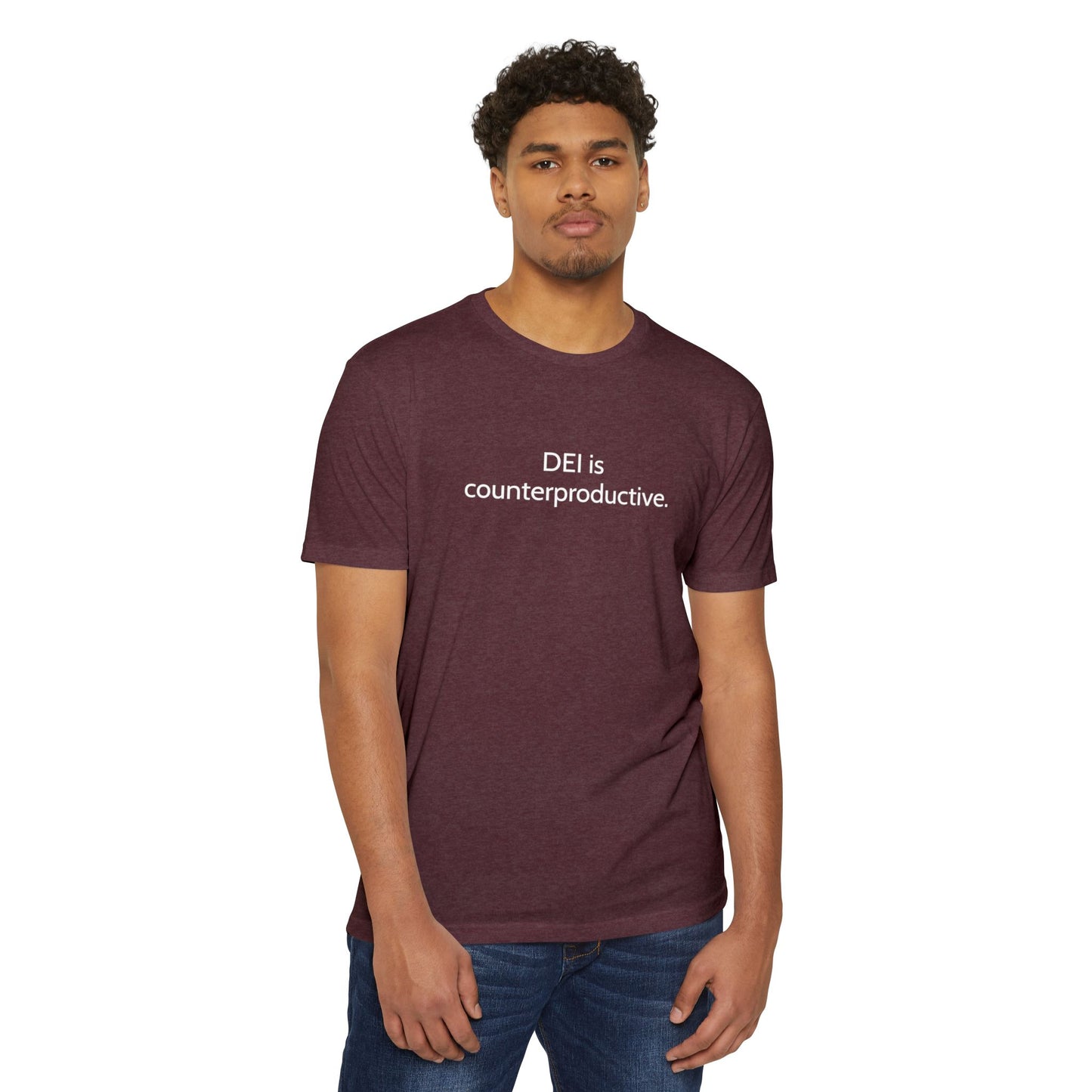 Unisex CVC Jersey T-shirt - DEI is Counterproductive Statement Tee