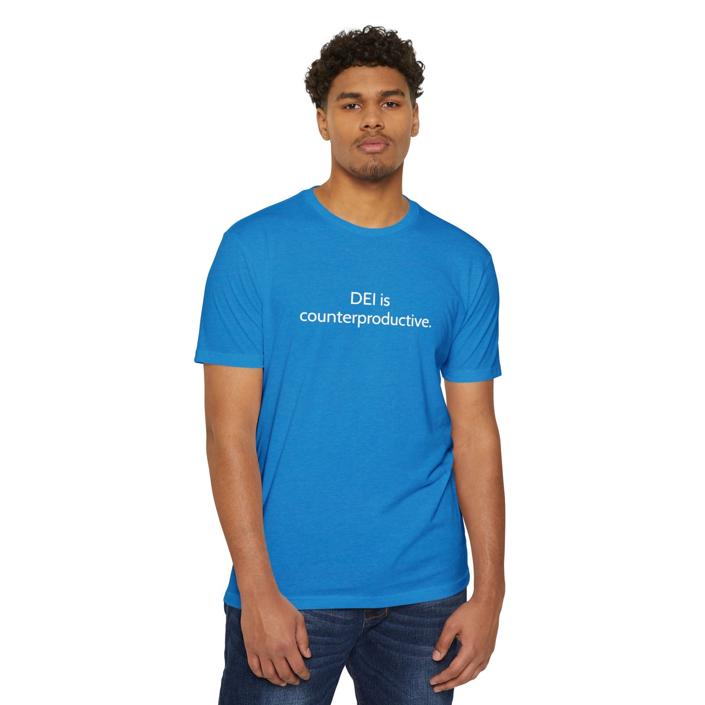 Unisex CVC Jersey T-shirt - DEI is Counterproductive Statement Tee