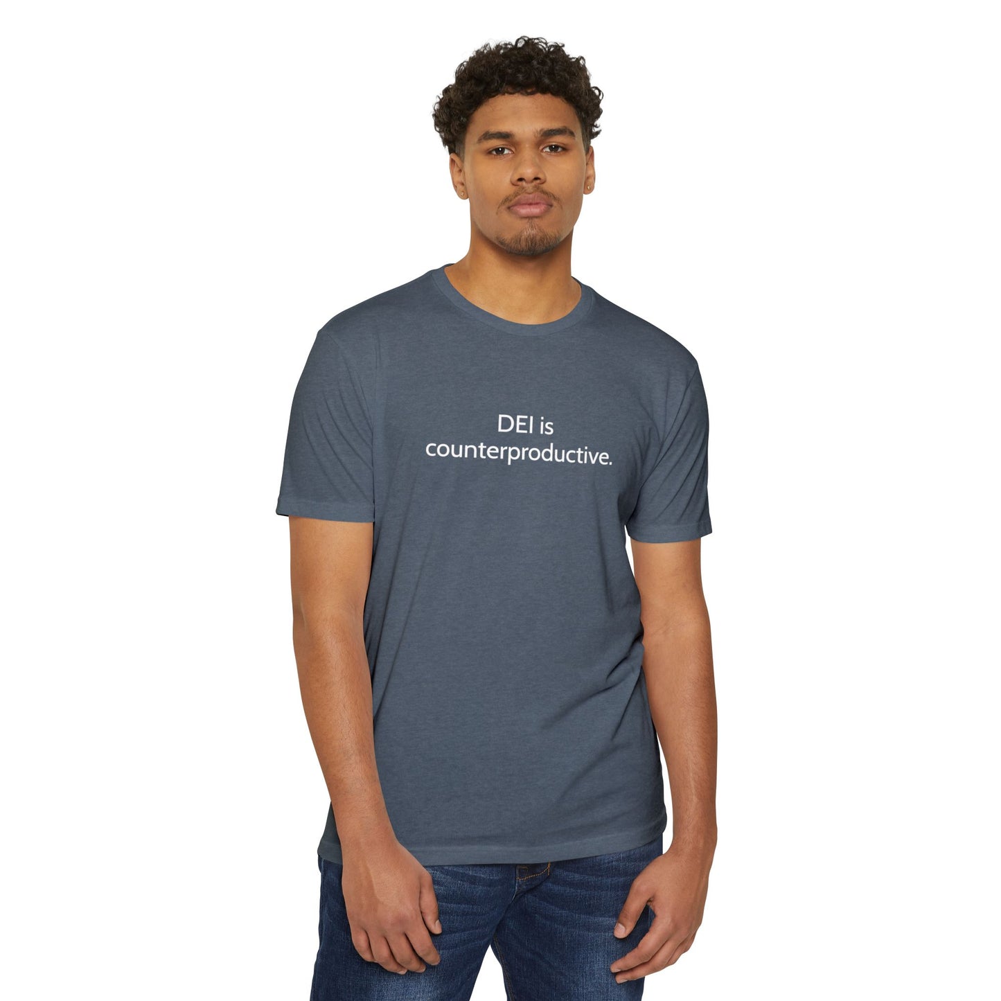 Unisex CVC Jersey T-shirt - DEI is Counterproductive Statement Tee