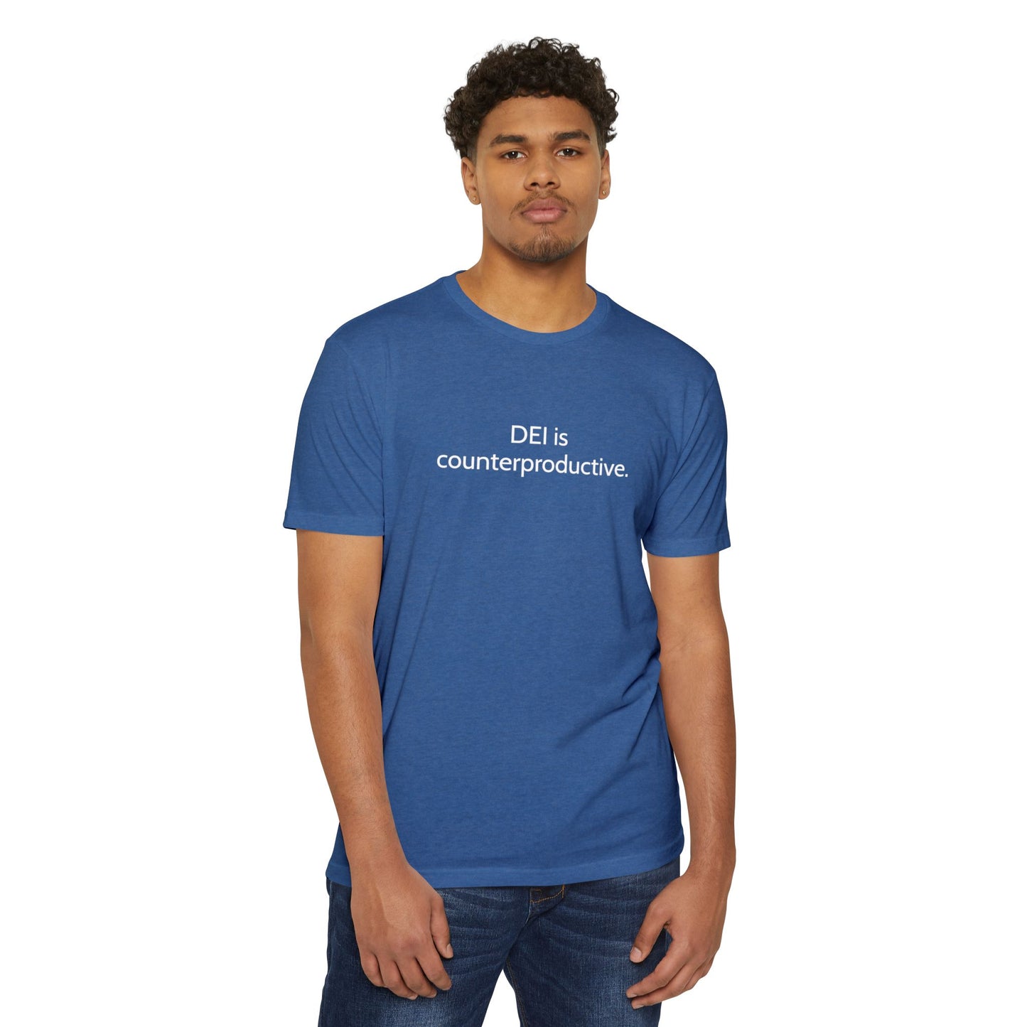 Unisex CVC Jersey T-shirt - DEI is Counterproductive Statement Tee